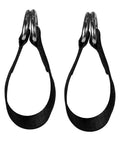 Two Pack Tree Swing Straps Hanging Kit For Tree Swing Seats Hammocks Planks And Gym Cables Durable Nylon Fitness Pull Up Straps Weather Resistant Easy Install Heavy Duty Swing Kit, showing black straps with metal rings for outdoor use.