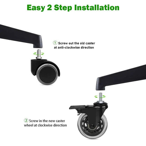 Step-by-step installation of Heavy Duty Three Inch Lockable Swivel Caster With Slick Rolling Threaded Stem Wheel.
