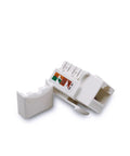 Five Pack Cat6 Keystone Jack Ethernet Wall Jack UL Listed Gold Plated RJ45 Contacts Color Coded For Easy Termination shown unassembled