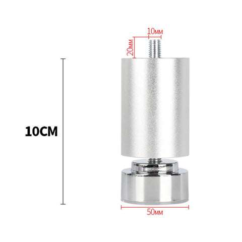 Adjustable 4x Metal Furniture Legs 10cm Heavy Duty Alloy Feet For Tables Sofas Beds Wardrobes With 10mm Screw Hole Floor Protection