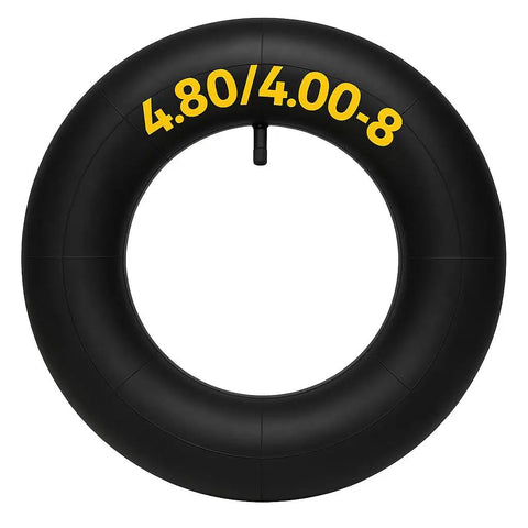 Heavy Duty 4.80/4.00-8 Inner Tube With TR13 Straight Valve For Wheelbarrows, Hand Trucks, Garden Carts, Dollies And Utility Equipment, Durable Butyl Rubber Replacement Tube in black
