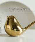 Gold Ceramic Bird Toilet Bolt Covers Set Of 2 Decorative Toilet Bolt Caps For Bottom Of Toilet Easy Install Bathroom Decor Accessories Cute And Functional, side view showing ceramic material and gold finish.