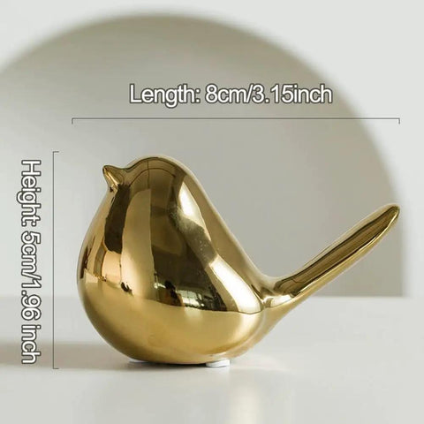 Gold Ceramic Bird Toilet Bolt Covers Set Of 2 Decorative Toilet Bolt Caps For Bottom Of Toilet Easy Install Bathroom Decor Accessories Cute And Functional, side view showing ceramic material and gold finish.