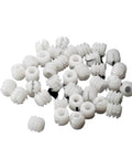 Hinge Dowel Inserts 200 Pcs M6 Nylon Pre Insert Embedded Nut Barrel displayed in a pile for cabinet cupboard furniture DIY repair.