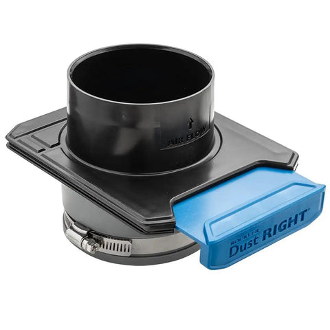 4 Inch To 4 Inch Tool Blast Gate Self Cleaning Power Tool Dust Collection Accessory with Flexible Tool Port Fitting shown