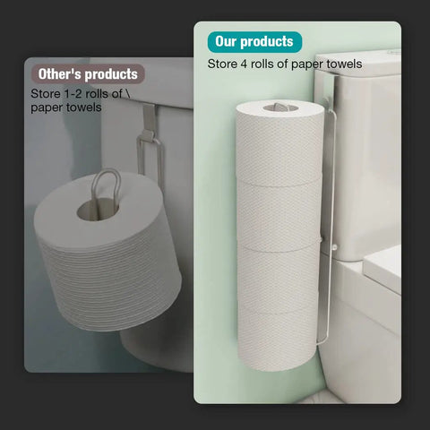 Comparison of Over The Tank Toilet Paper Storage Holder For Four Rolls And Mega Rolls Up To Six Point Five Inches Diameter