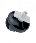 Front omni-directional wheel for Roborock vacuums, grey wheel with white plastic mounting bracket.
