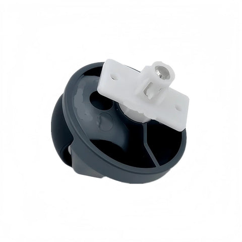 Front omni-directional wheel for Roborock vacuums, grey wheel with white plastic mounting bracket.