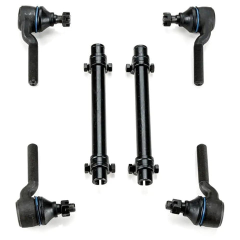 Street Ready Front Steering Tie Rod End Suspension Rebuild Kit For 1970 1971 1972 Dodge Charger And Coronet parts displayed in black finish.