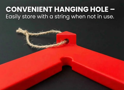 Seven Magnet 90 Degree Magnetic Square Corner Jig for Laser Beds with easy lift tab and hanging hole detail
