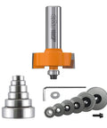 Rabbeting Router Bit Set With Variable Depth From One Eighth To One Half Inch, One Half Inch Shank, Anti Kickback, SinterHip Carbide Bits