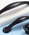 30 Pack Black Stainless Steel Cabinet Handles And Drawer Pulls For Kitchen Cabinets Cupboards And Furniture Hardware Includes 20mm And 30mm Screws Overall Length 5.51 Inches Hole Centers Three And Three Quarters Inches, handles and knob displayed on white surface