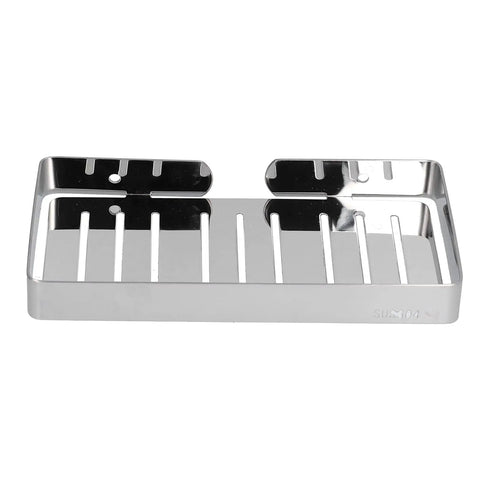 Stainless Steel Wall Mounted Soap Dish With Self Draining Design, Rustproof Bathroom Tray For Shower Or Sink, Durable Organizer For Home, Hotel Or Homestay, Includes Handy Tool Kit, silver slotted wall-mount soap dish