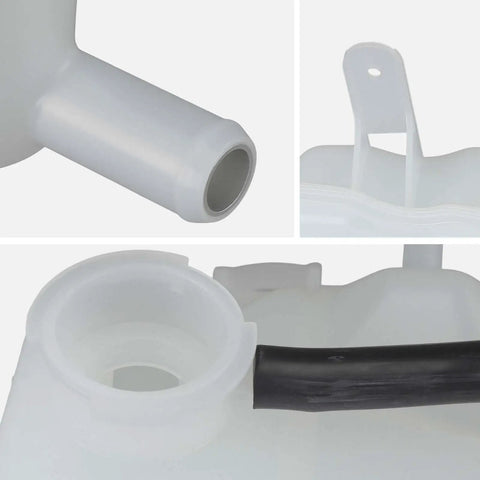 Aftermarket Coolant Reservoir Expansion Tank With Cap for Mopar, 1.70L clear tank nozzle and hose connections.
