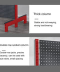 Thick column design and double row socket column of Hardcore Heavy Duty Double Sided Metal Shelving Unit With Adjustable Four Tier Steel Storage Rack.