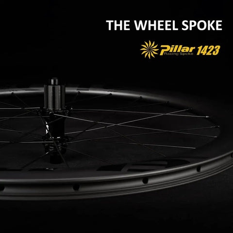 Side view of 700C Carbon Disc Brake Wheelset With 55mm Profile And 31mm Width, Tubeless Ready Clinchers, Center Lock, Lightweight Aero Build.
