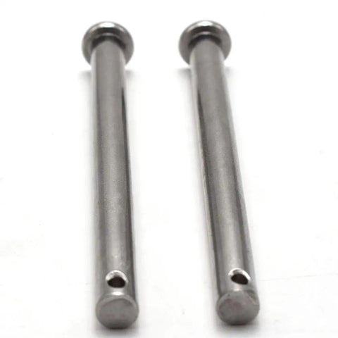 Heavy Duty 304 Stainless Steel Clevis Pins M8 X 100mm Single Hole Flat Head Pin For Hitch Pin Lock Systems, 2 Pack