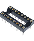 10 Pcs 16 Pin Dip Sip Round IC Socket Adapter Wire Bonded Gold Plated For Pro Grade High Reliability Electronics Component Assembly 2025 New Arrival Precision Stable Performance Easy Install, 16-pin black DIP socket adapter with gold contacts