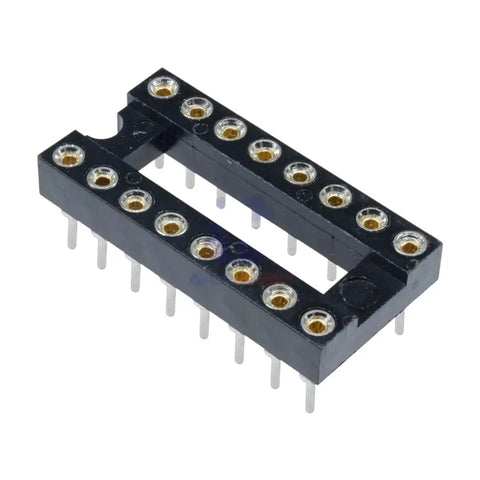 10 Pcs 16 Pin Dip Sip Round IC Socket Adapter Wire Bonded Gold Plated For Pro Grade High Reliability Electronics Component Assembly 2025 New Arrival Precision Stable Performance Easy Install, 16-pin black DIP socket adapter with gold contacts