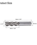Carbide end mill, 4-flute, 13 mm cutting head with straight 12 mm shank, 85 mm overall length