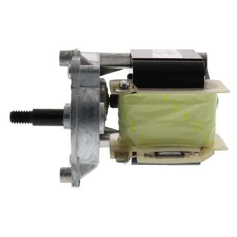 Side view of an Ice Maker Auger Motor Replacement Fits Dozens Of Refrigerator Models With A Simple Install And A One Year Warranty.