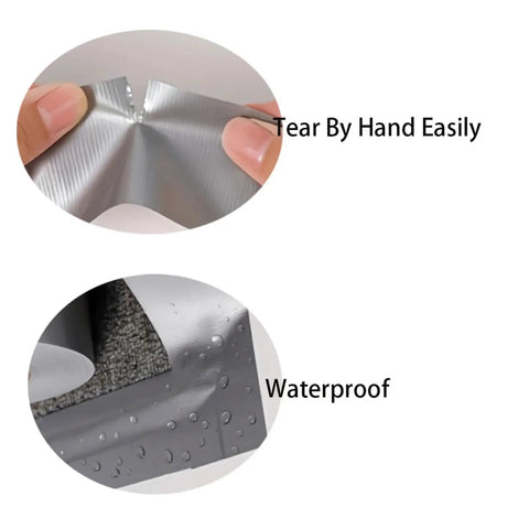 Image showing Super Strong Silver Cloth Duct Tape With Rock Solid Adhesive Grip That Sticks Firmly And Won't Tear Easy, easily torn by hand and waterproof.