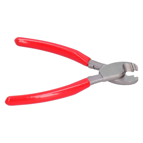 Heavy Duty Manual Cable Cutter For Aluminum And Copper Wires, Ratcheting Insulation Pliers, red handles, side view