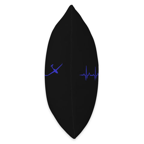 Side view of Airplane Heartbeat Glider Throw Pillow For Pilots And Flight Lovers Soaring Plane EKG Design Cushion For Home Decor