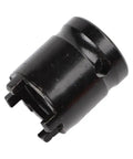 Four Pronged Spanner Socket For 100mm Angle Grinder And One Half Inch Electric Wrench With Heavy Duty Four Claw Grip And Eighteen Millimeter Inner Diameter For Precise Pressure Plate Removal And Maintenance Accessory, showing a black socket with four prongs.