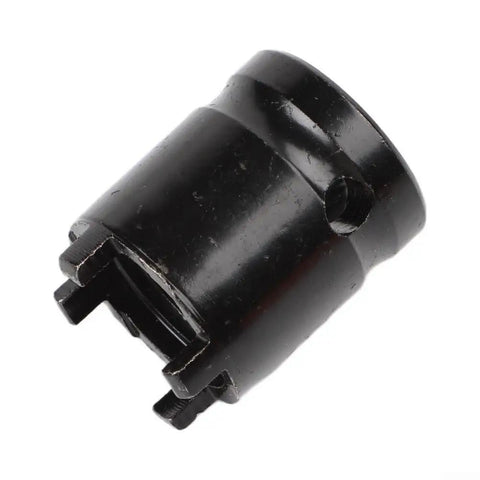 Four Pronged Spanner Socket For 100mm Angle Grinder And One Half Inch Electric Wrench With Heavy Duty Four Claw Grip And Eighteen Millimeter Inner Diameter For Precise Pressure Plate Removal And Maintenance Accessory, showing a black socket with four prongs.