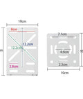 Dimensions of Universal L Shape Dome Camera Bracket for Wall or Ceiling Mounts, supports up to 7kg, white heavy-duty steel.