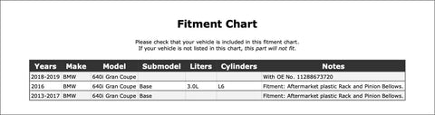 Fitment chart for Premium Left Accessory Drive Belt Idler Pulley Fit For BMW 640i Gran Coupe Years 2013 Through 2019.