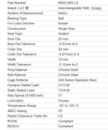 Product specifications table for 6004 2RS Deep Groove Ball Bearing 20 By 42 By 12 Millimeter Beefed Up Rubber Sealed High RPM 10 Pack