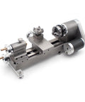 Mini Lathe Machine With 50Mm Chuck And Stepless 0 To 2000 Rpm Speed For Precision Wood And Metalworking Projects, stainless steel design.