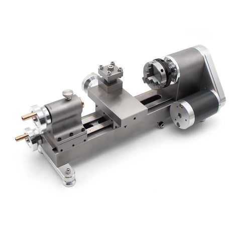 Mini Lathe Machine With 50Mm Chuck And Stepless 0 To 2000 Rpm Speed For Precision Wood And Metalworking Projects, stainless steel design.