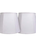 Large Drum Lampshade Set Of 2 White Linen DIY Fabric Spider Fitter Lampshades, 10x14x10 Inches, Handcrafted For Floor And Table Lamps, Natural Vibe, Easy Harp Or Clamp Install, Modern Home Decor.