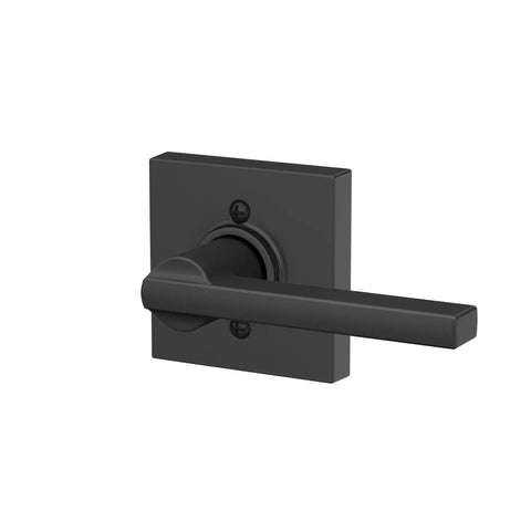 Black Latitude Collins Passage Lever For Interior Hall And Closet Matte Black Finish Ideal For 1 3/8 To 1 3/4 Inch Doors