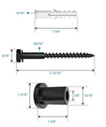 1-3/8 Inch Sliding Barn Door Track Spacers Replacement Kit With Adjustable Carbon Steel Connectors Including Lag Bolts