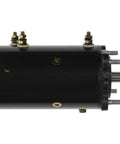 Heavy Duty 12 Volt Winch Motor Replacement For Cam Industries Hickey Tulsa Machinery side view showing mounting studs and black casing.