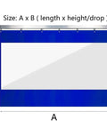Track System Divider Curtain For Garage And Workshop, Waterproof Vinyl Partition Tarp With Clear Panels And Straight Track, Blue