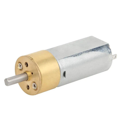 Tiny But Mighty DC 12V Mini Planetary Gearbox Motor With All Brass Reducer 6mm Shaft for robotics projects - side view