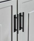10 Pack Self Stick Push Pull Helper ABS Plastic Wardrobe Handles For Cabinets And Drawers Instant Adhesive Furniture Handles in black installed on cabinet doors