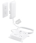 Flat Plug Power Strip With USB Ports And 3 Widely Spaced Outlets, Wall Mountable, 5ft Extension Cord, Ideal For Nightstand, Office, Cruise Ship