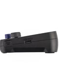 Side view of PodTrak P2 Podcast Recorder with USB mic inputs and SD card slot, ideal for dual person podcasts.