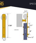Gold 6Ft Barn Door Hardware Kit With 72 Inch Track For Cabinets TV Stands And Wardrobes smooth quiet sliding single door set diagram