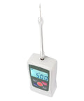 Hand Push Pull Force Gauge 50N Digital Tester With Limit Setting And Alarm, Backlit Readout For Easy Readings In N Kg Lb Oz, Pro Grade Ultra Accurate Sensor For A Workshop Ready Tool. Digital force gauge with hook and backlit display, showing 50.0 N.