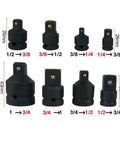 Top Tier Heavy Duty 6 Piece Socket Reducer Adapter Kit With High Strength Steel For Impact Wrenches And Ratchets Sliver Finish Drive Tools, 6 reducers