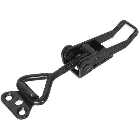 Adjustable Steel Toggle Clamp With 100 Kg Holding Strength For Cabinets Boxes Lockers Doors And Vehicles Heavy Duty Galvanized Iron Mounting Latch Easy Screw On Installation For Secure Closures, black steel clamp with screw-on base