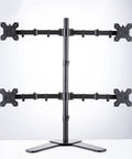 Heavy Duty Quad Arm Desk Mount For Multiple Flat Screens Rock Solid Monitor Bracket, black, for 17 to 32 inch displays.