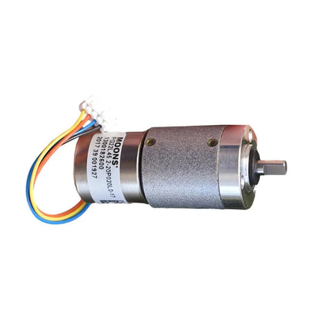 Side view of Twenty Two Millimeter Planetary Gear Motor Stepper Motor with all-metal gearbox showing wiring and label details.